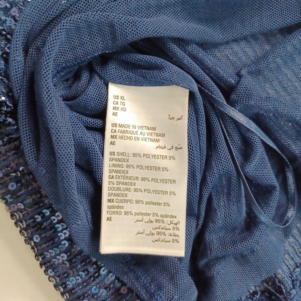 Women's On 34th NWT Blue Sequin Tank/Sleeveless Blouse with Lining Size XL - Picture 4 of 11